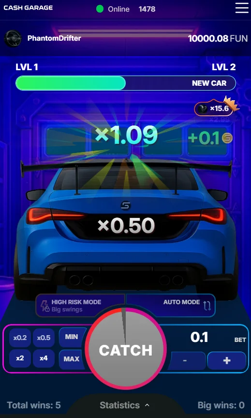 Cash Garage Swipe Game